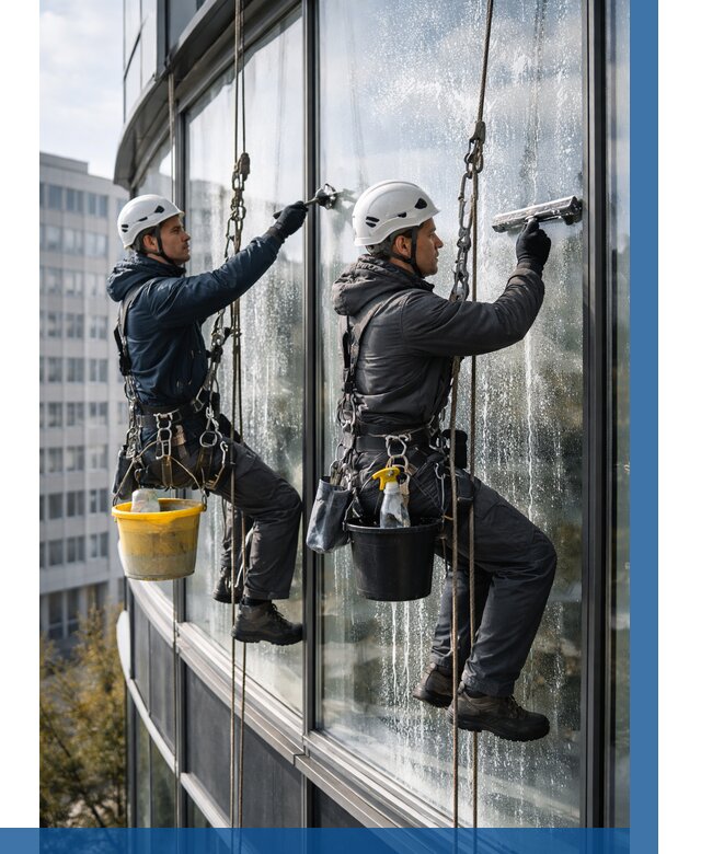 Мойка панорамных окон в Горячем Ключе от 362 р. заказать у ВЫСОТНИК-Грч