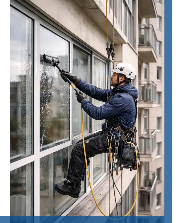 Мойка балконного остекления в Горячем Ключе от 3617 р. | ВЫСОТНИК-Грч