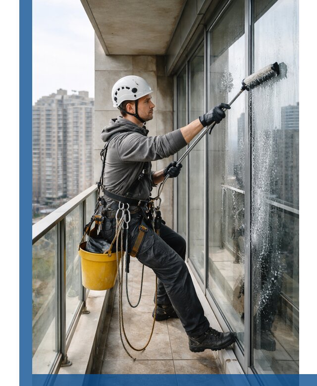 Профессиональная мойка балконного остекления в Горячем Ключе