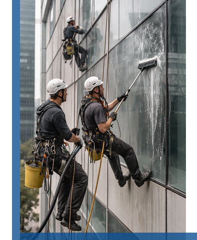 Профессиональная высотная мойка фасадов зданий в Горячем Ключе