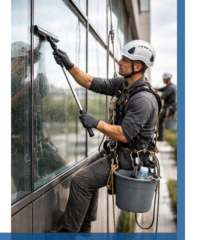 Мойка стеклянных фасадов в Горячем Ключе от 207 р. | ВЫСОТНИК-Грч