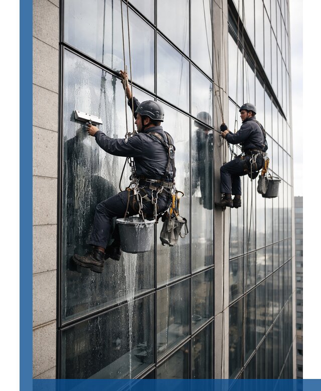 Профессиональная мойка стеклянных фасадов зданий в Горячем Ключе