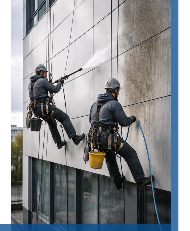 Мойка фасада из композита в Горячем Ключе по цене от 310 р. | ВЫСОТНИК-Грч