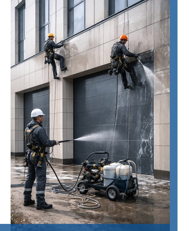 Послестроительная мойка фасада в Горячем Ключе от 310 р. | ВЫСОТНИК-Грч