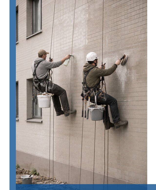 Удаление высолов с фасада зданий в Горячем Ключе без повреждений и следов