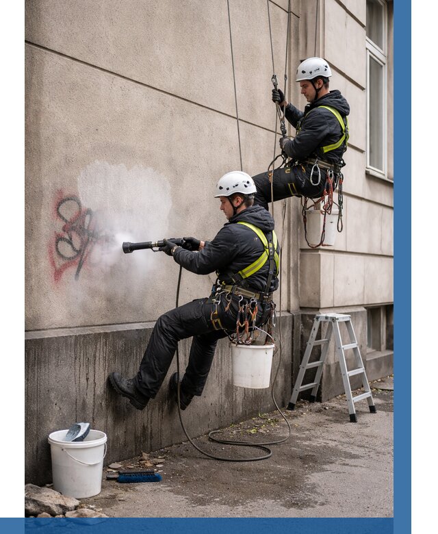 Удаление граффити с фасада в Горячем Ключе от 4650 р. | ВЫСОТНИК-Грч