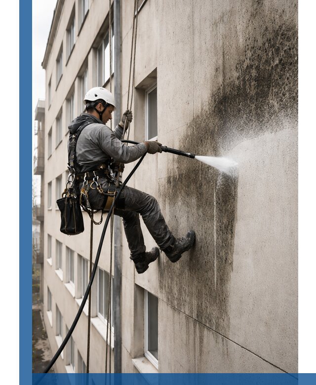 Профессиональная очистка фасадов от плесени в Горячем Ключе