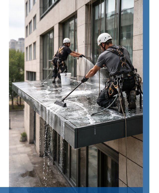 Мойка козырьков и навесов в Горячем Ключе от 3617 р. | ВЫСОТНИК-Грч