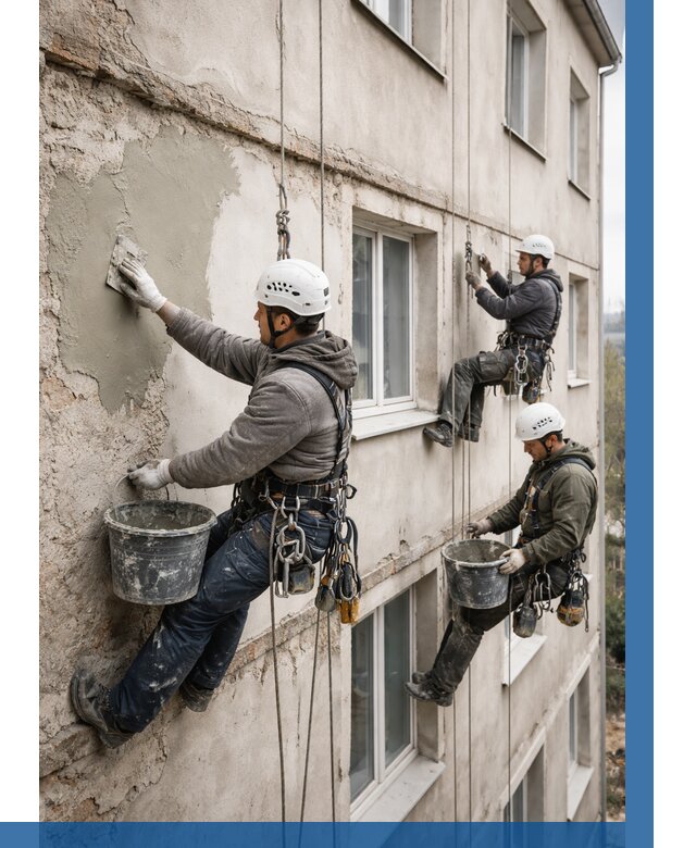 Ремонт штукатурного фасада в Горячем Ключе от 775 р. под ключ | ВЫСОТНИК-Грч