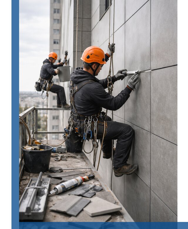 Профессиональный ремонт фасада из керамогранита в Горячем Ключе