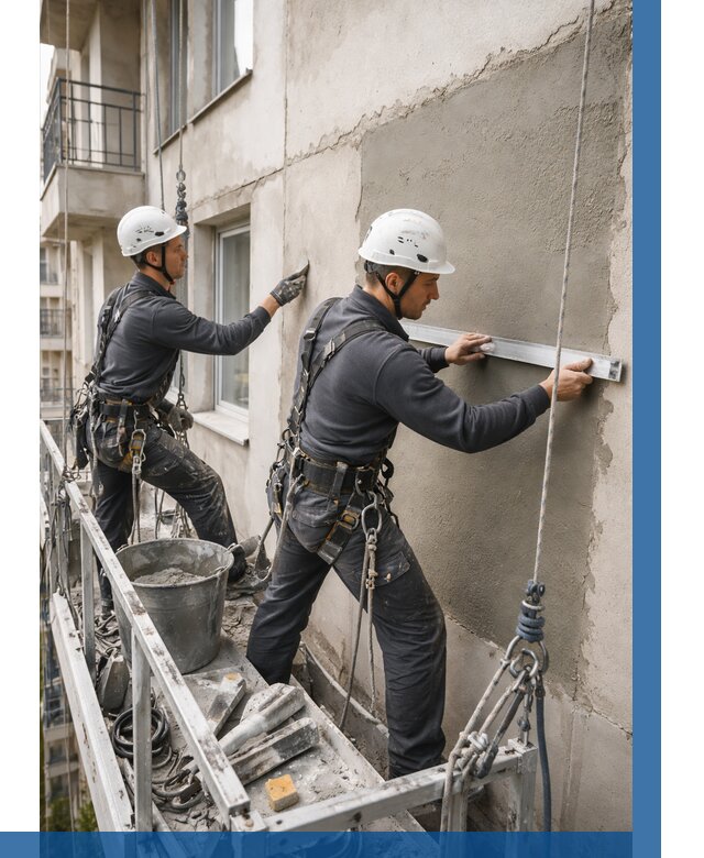 Штукатурка фасада на высоте в Горячем Ключе от 930 р. | ВЫСОТНИК-Грч