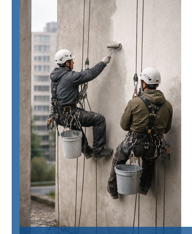 Покраска фасадов высотными альпинистами в Горячем Ключе с гарантией