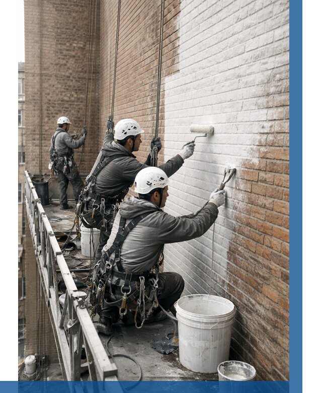 Покраска кирпичного фасада в Горячем Ключе от 362 р. | ВЫСОТНИК-Грч