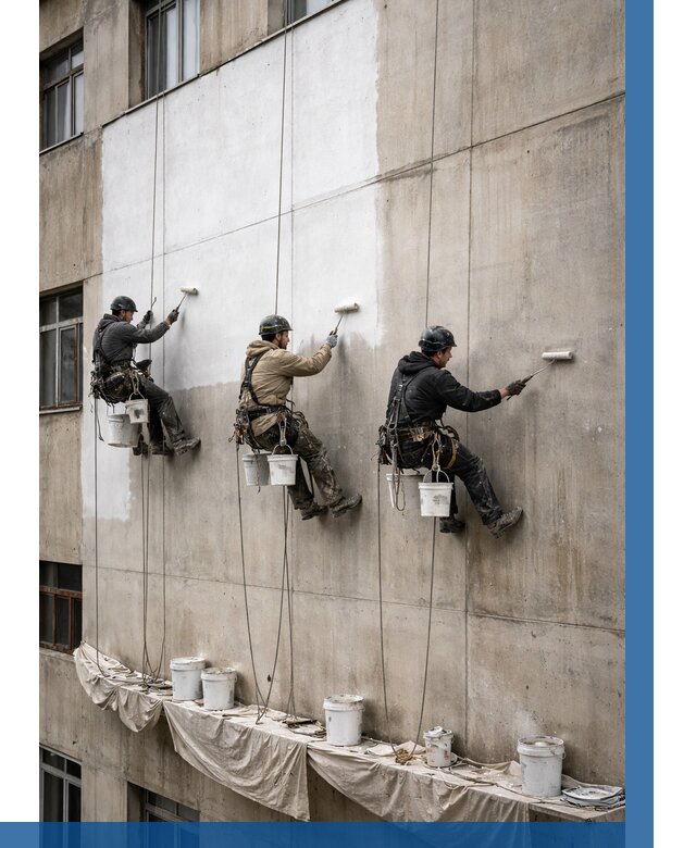 Покраска бетонного фасада в Горячем Ключе от 362 р за м2 | ВЫСОТНИК-Грч