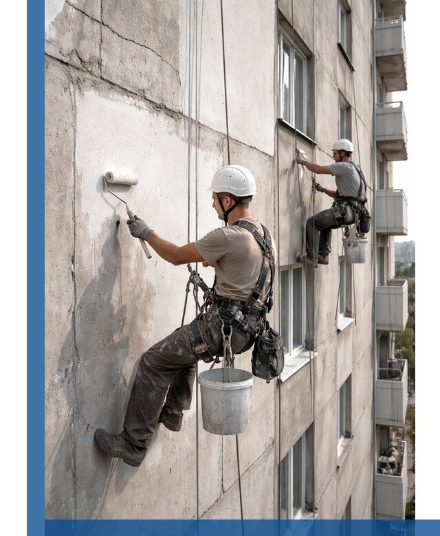 Покраска бетонного фасада в Горячем Ключе для жилых и промышленных объектов