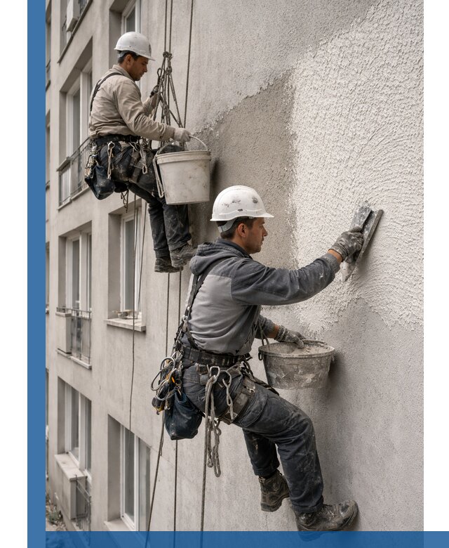 Нанесение декоративной штукатурки короед на фасад в Горячем Ключе