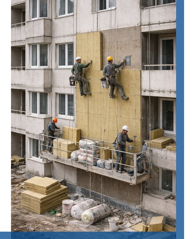 Утепление фасада минватой в Горячем Ключе от 1550 р. | ВЫСОТНИК-Грч