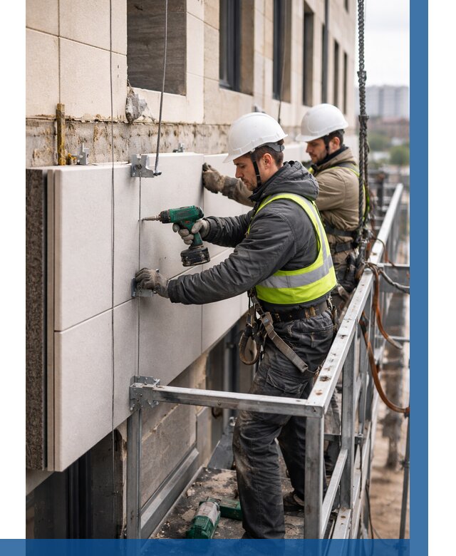 Монтаж фасадных термопанелей в Горячем Ключе от 1550 р. | ВЫСОТНИК-Грч