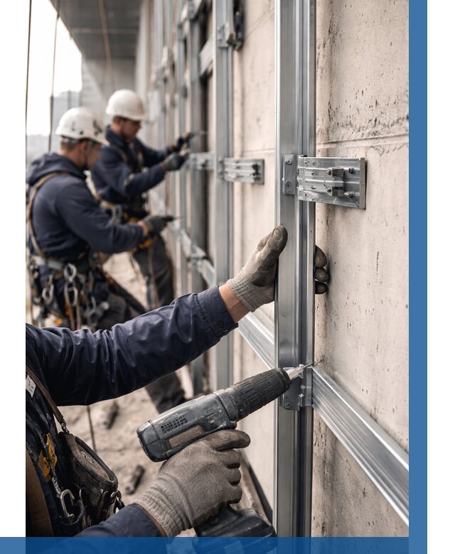 Монтаж подсистемы вентфасада в Горячем Ключе от 878 р. | ВЫСОТНИК-Грч