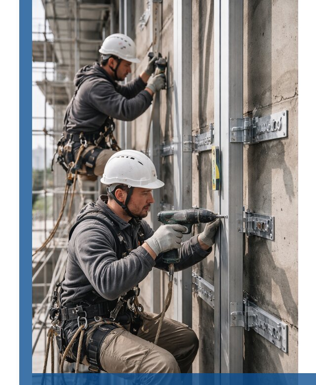 Монтаж и крепление подсистемы вентфасада в Горячем Ключе