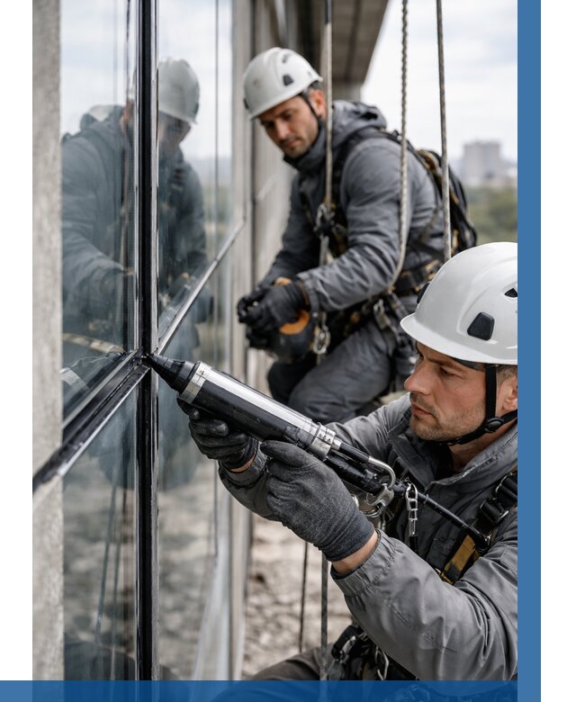 Герметизация витражных швов в Горячем Ключе от 672 р. | ВЫСОТНИК-Грч