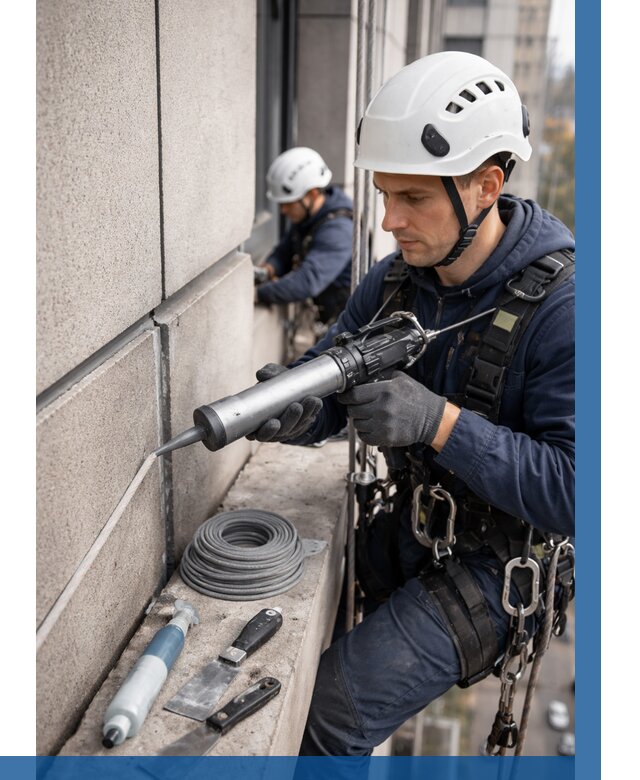 Герметизация деформационных швов фасада в Горячем Ключе от 723 | ВЫСОТНИК-Грч