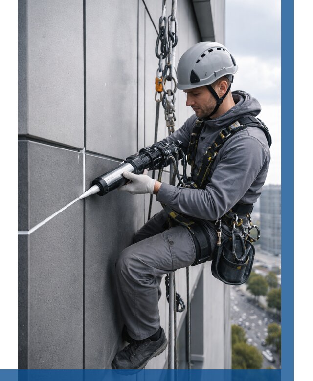 Герметизация стыков фасадных панелей в Горячем Ключе от 6716 р.| ВЫСОТНИК-Грч