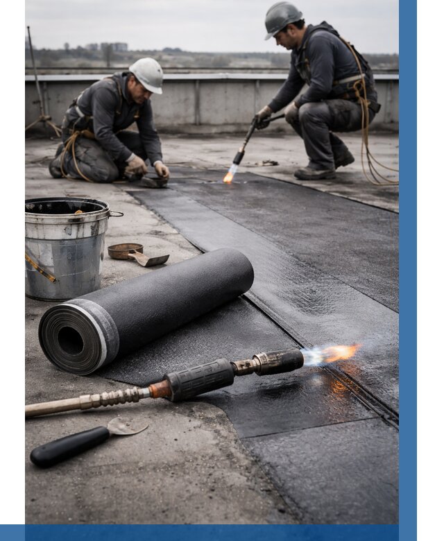 Ремонт рулонной кровли в Горячем Ключе от 672 р. | ВЫСОТНИК-Грч