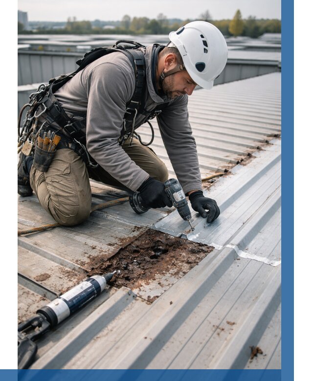 Ремонт профнастила на кровле в Горячем Ключе от 723 р. | ВЫСОТНИК-Грч