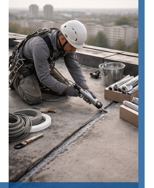 Герметизация швов кровли в Горячем Ключе от 465 р./м2 | ВЫСОТНИК-Грч