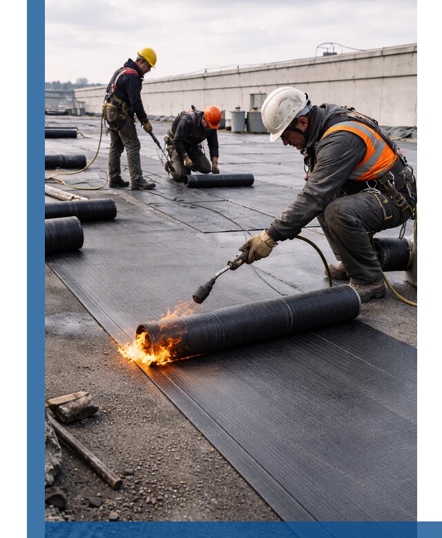 Монтаж наплавляемой кровли в Горячем Ключе профессионально