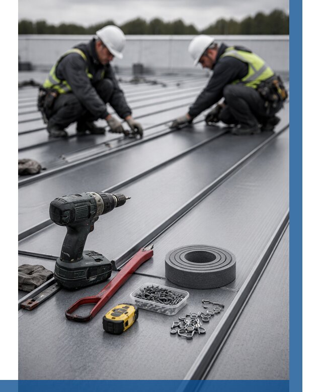 Монтаж фальцевой кровли в Горячем Ключе от 1860 р. | ВЫСОТНИК-Грч