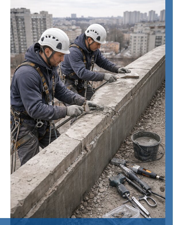 Ремонт парапета на кровле в Горячем Ключе от 1550 р. | ВЫСОТНИК-Грч