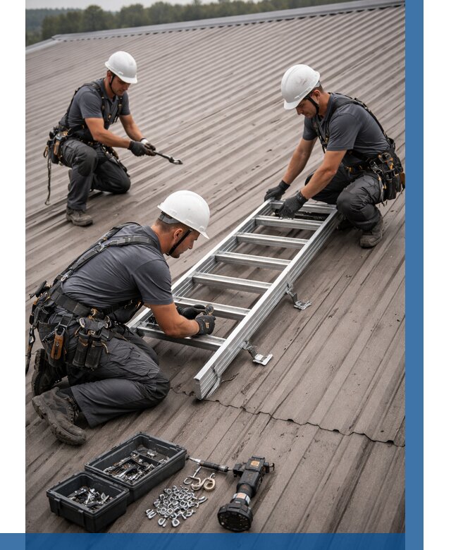 Монтаж кровельной лестницы в Горячем Ключе от 4650 р. | ВЫСОТНИК-Грч