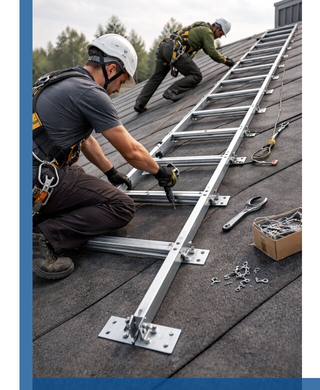 Профессиональный монтаж кровельной лестницы в Горячем Ключе под ключ