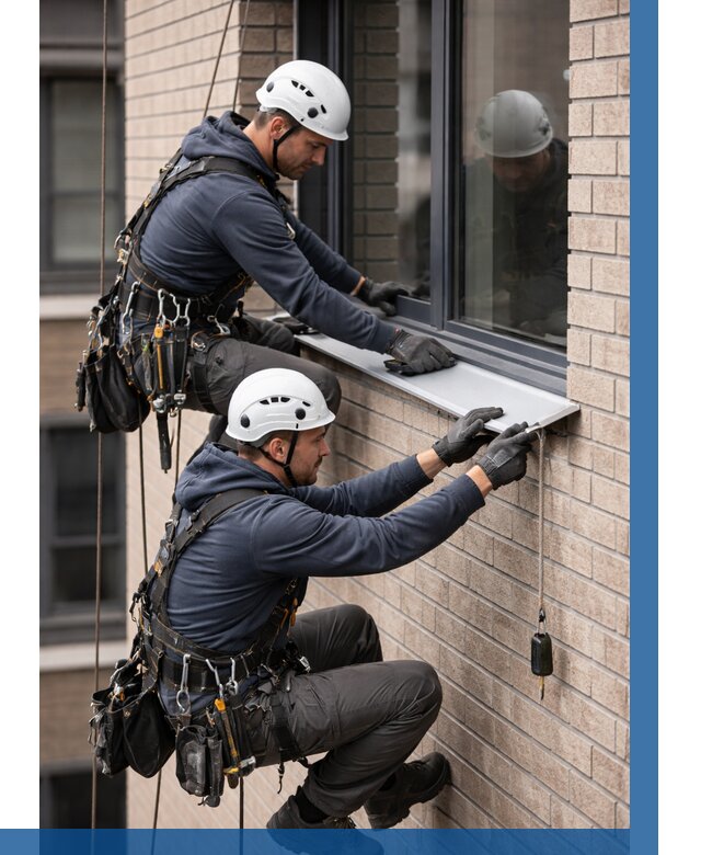 Монтаж оконных отливов под ключ в Горячем Ключе от 3617 р. | ВЫСОТНИК-Грч