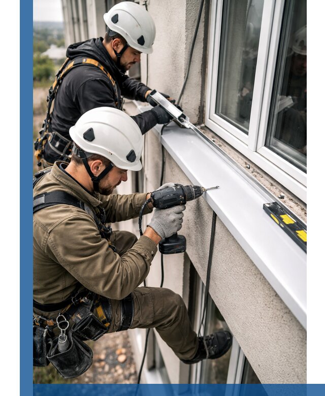 Профессиональный монтаж оконных отливов и отведения воды в Горячем Ключе