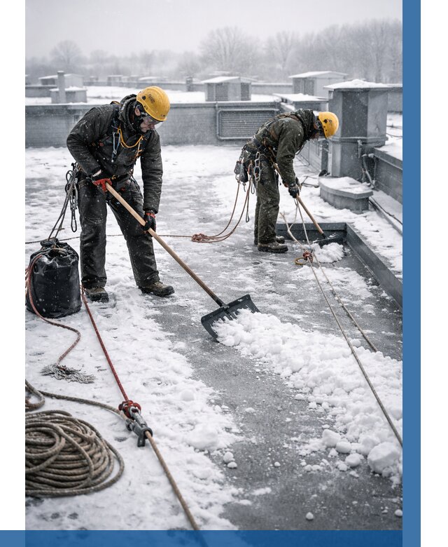 Очистка крыши от снега в Горячем Ключе от 7750 р. | ВЫСОТНИК-Грч