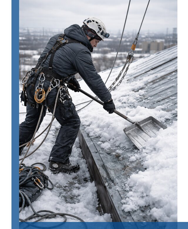 Профессиональная очистка кровли от снега и наледи в Горячем Ключе