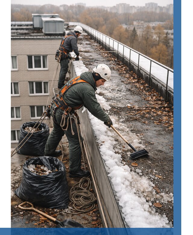 Очистка кровли по периметру в Горячем Ключе от 568 р. | ВЫСОТНИК-Грч