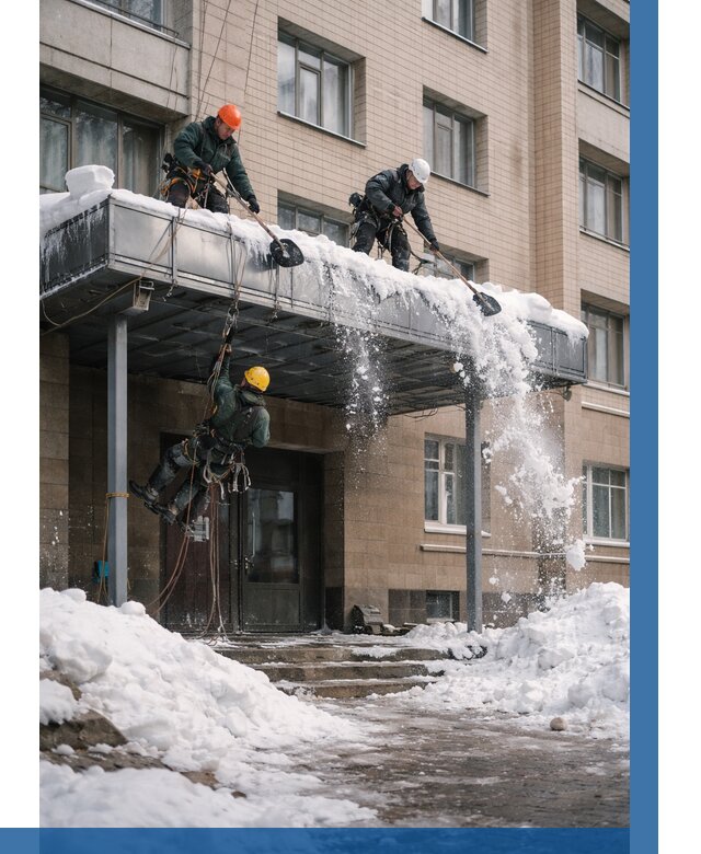 Очистка козырьков от снега в Горячем Ключе от 3617 р. | ВЫСОТНИК-Грч