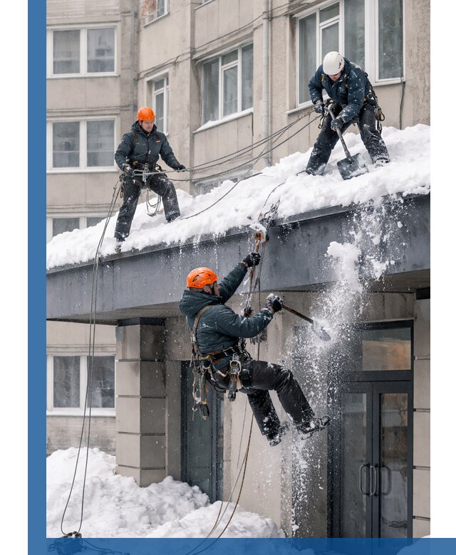 Безопасная очистка навесов от снега в Горячем Ключе круглогодично