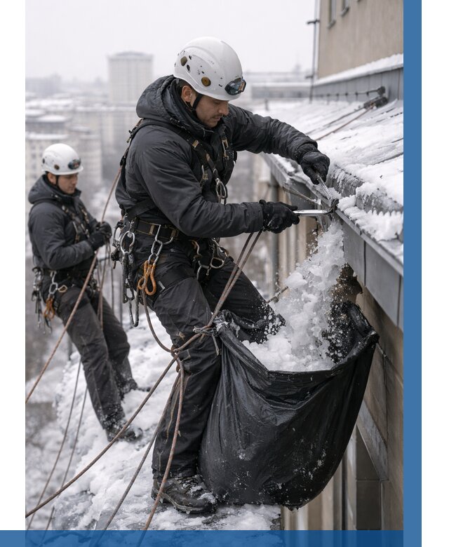 Аварийная очистка крыши в Горячем Ключе под ключ от 310 р. | ВЫСОТНИК-Грч