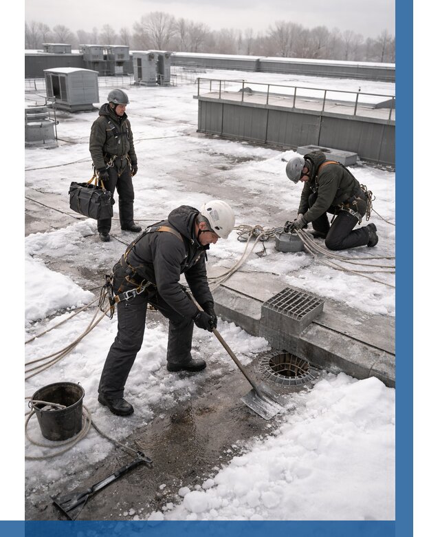 Абонентское обслуживание кровли зимой в Горячем Ключе от 8266 р. | ВЫСОТНИК-Грч