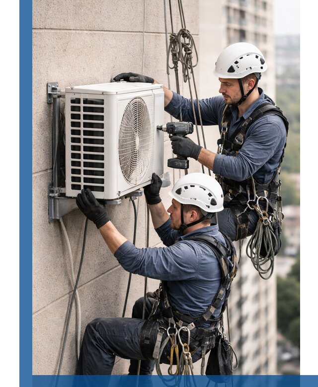 Монтаж внешнего блока кондиционера в Горячем Ключе установка и крепление