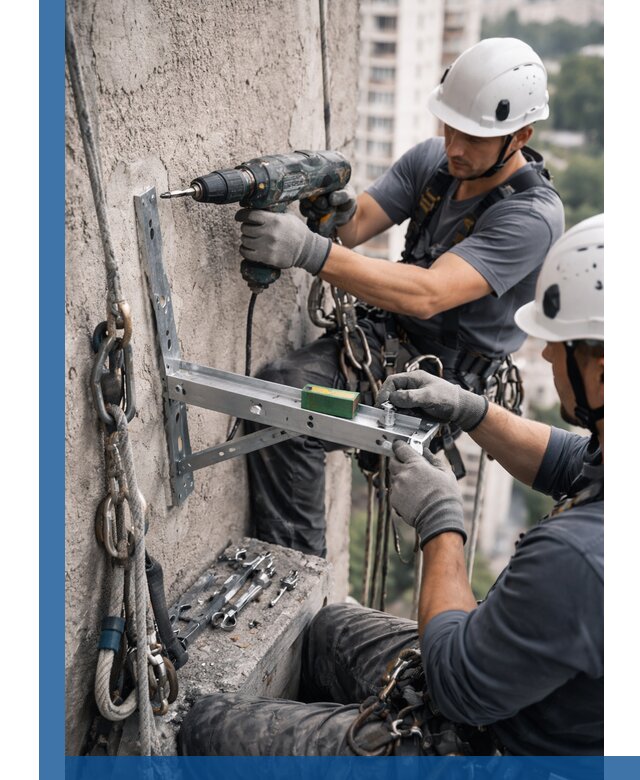 Установка кронштейнов кондиционера и крепежа в Горячем Ключе