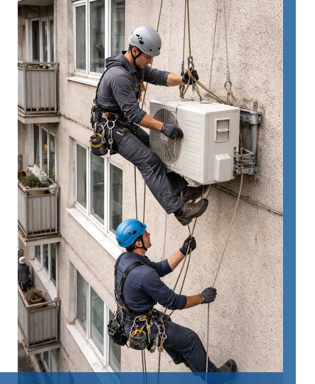 Перенос внешнего блока кондиционера в Горячем Ключе от 9300 р.| ВЫСОТНИК-Грч