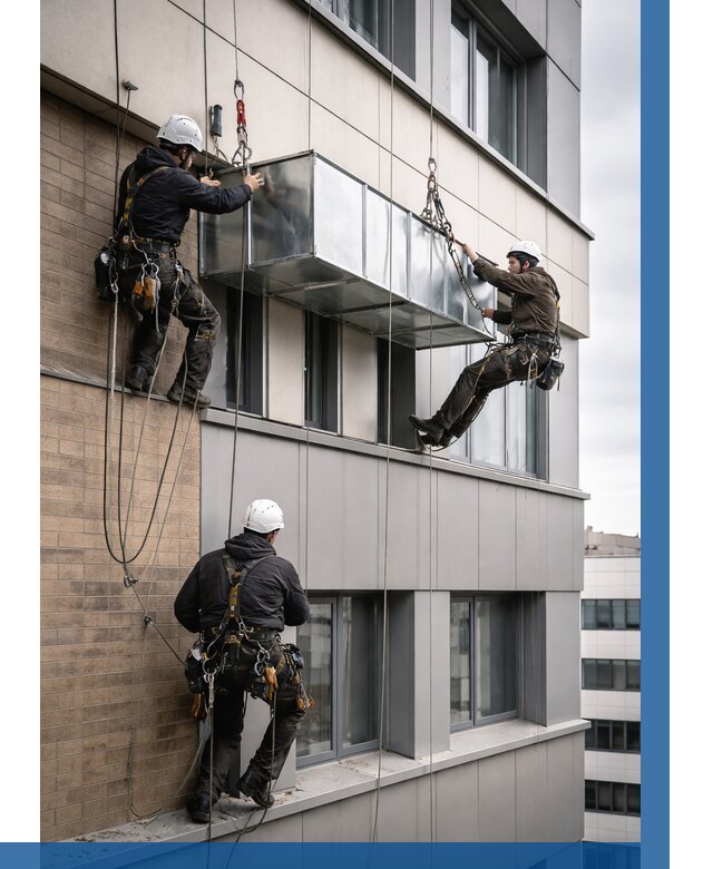 Монтаж воздуховодов на фасаде в Горячем Ключе от 1550 р. | ВЫСОТНИК-Грч