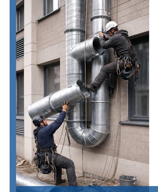 Монтаж фасадных воздуховодов в Горячем Ключе с герметизацией и крепежом