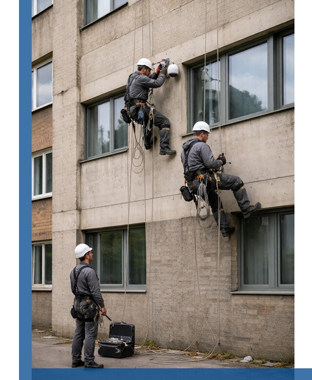 Монтаж фасадных камер видеонаблюдения в Горячем Ключе под ключ